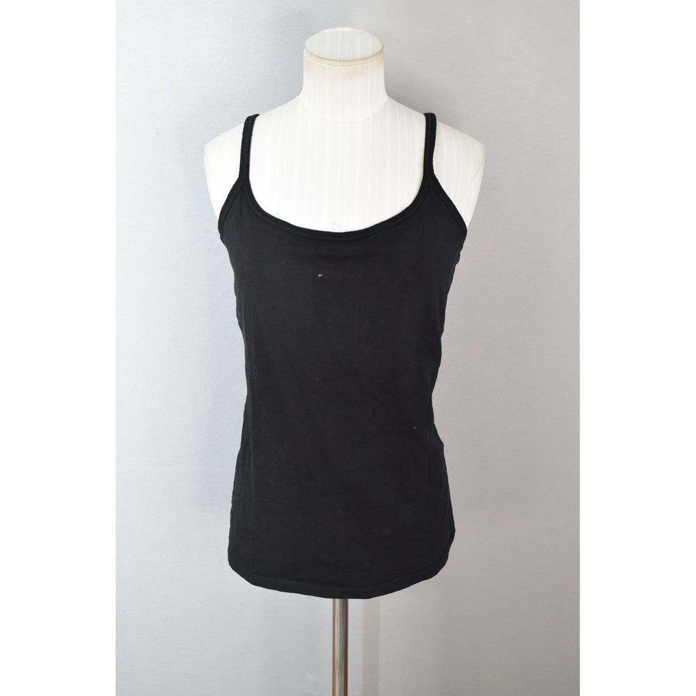 Pact Camisole Large Black Organic Cotton Shelf Bra Women Tank Top Adjustable